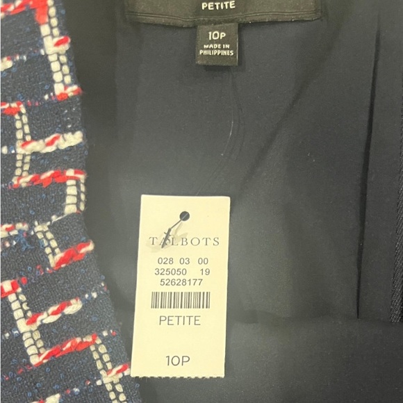 NWT Talbots Pencil Skirt Tweed Navy Red Women’s 10P - Picture 3 of 3